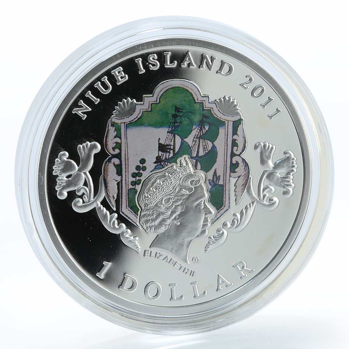 Niue 1 dollar Juno and Avos silver colored proof coin 2011