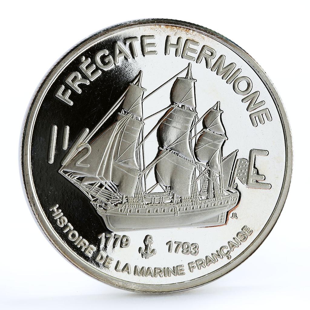 France 1 1/2 euro Fregate Hermione Ship Clipper proof silver coin 2004