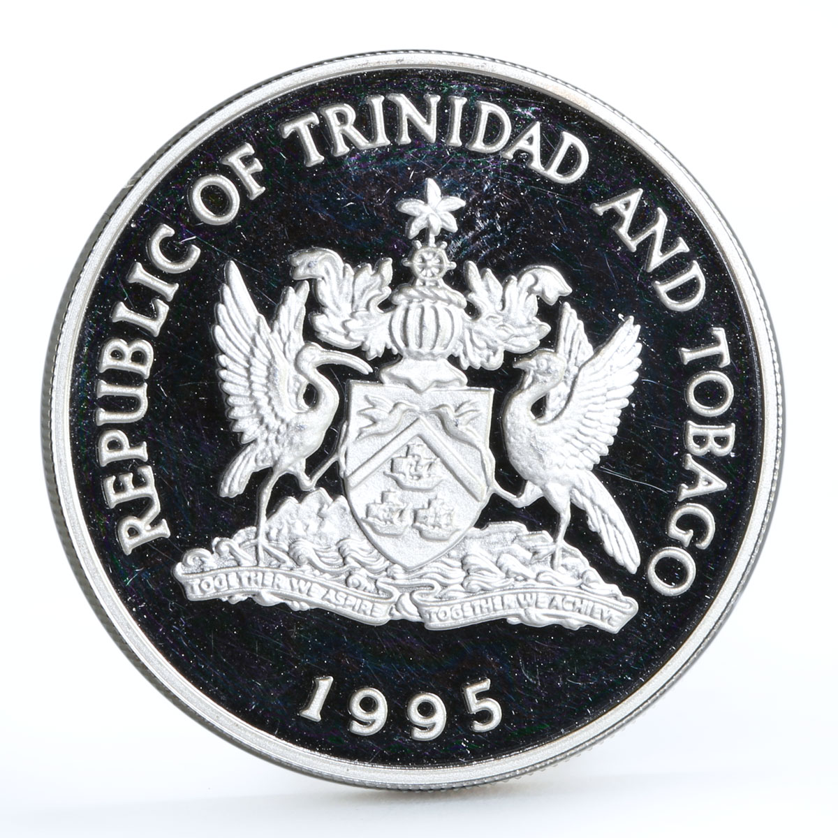 Trinidad and Tobago 1 dollar 50th Anniversary of FAO Banana silver coin 1995