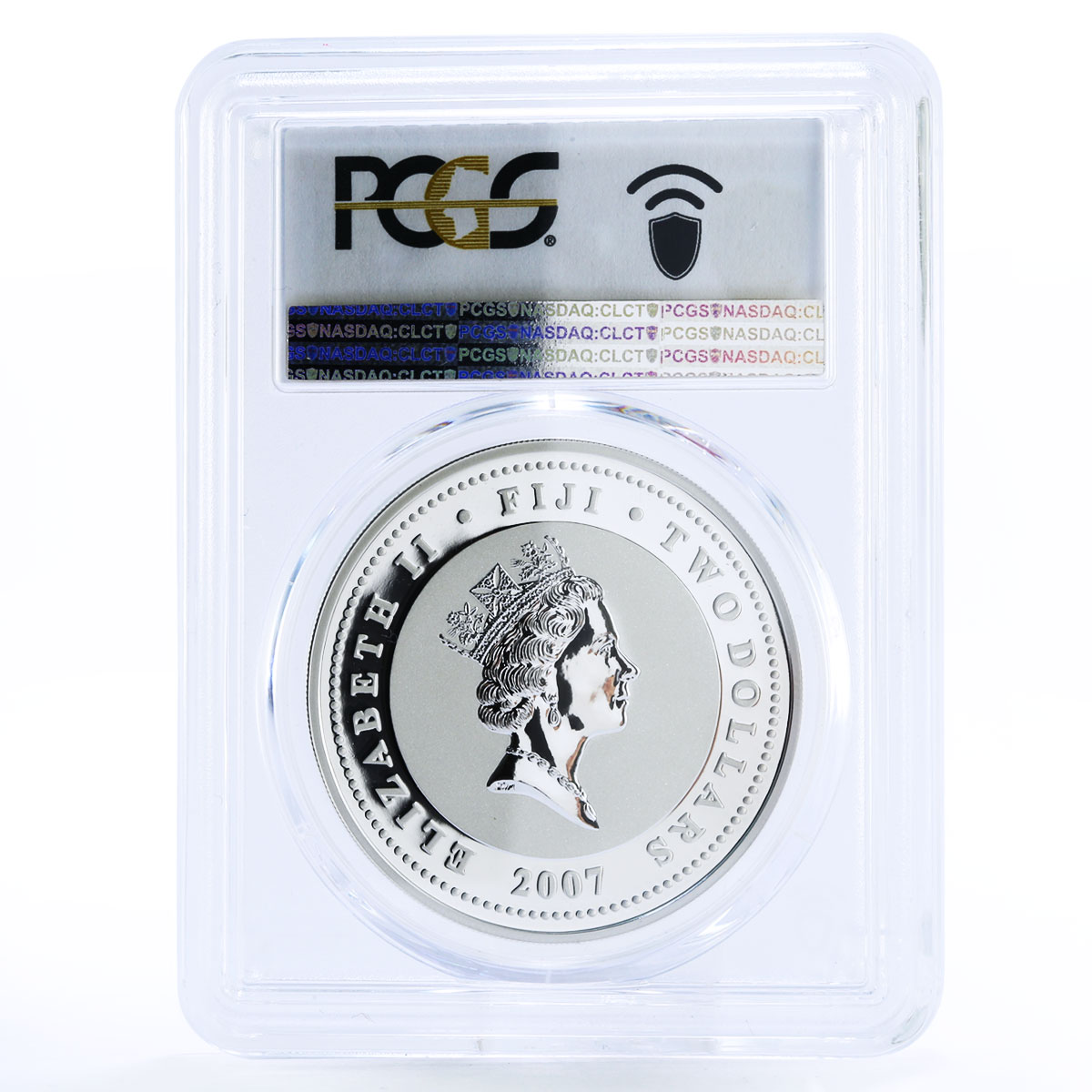 Fiji 2 dollars Launch of the First Satellite Space PR69 PCGS silver coin 2007
