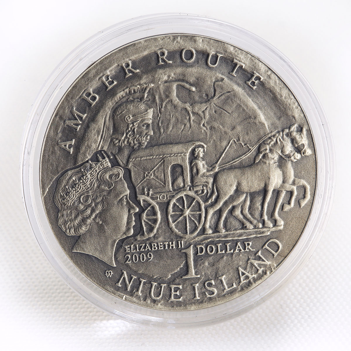 Niue 1 dollar Wroclaw Amber Route series Poland silver coin 2009