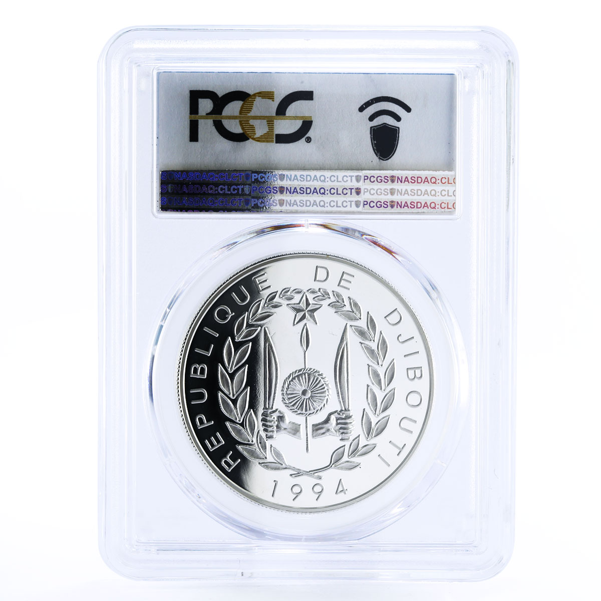 Djibouti 100 francs Atlanta Olympic Games Runner PR69 PCGS silver coin 1994