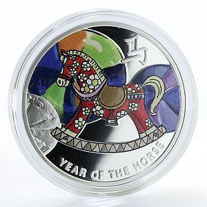 Niue 1 dollar Year of the Horse Horse-toy Lunar New Year silver coin 2014