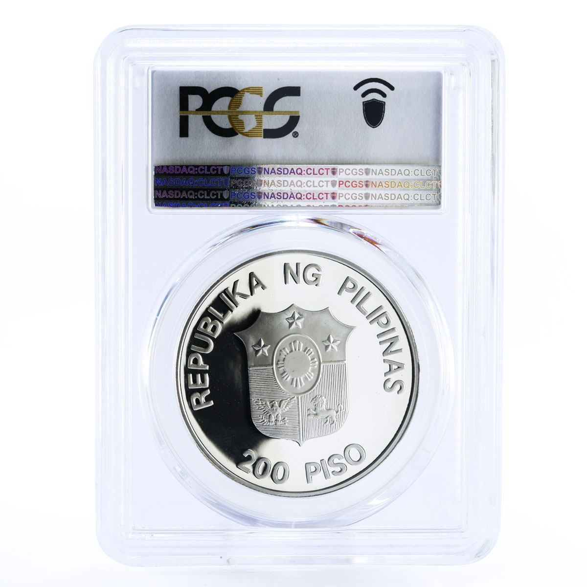 Philippines 200 piso WWF series Mindoro Buffalo Bull PR68 PCGS silver coin 1987
