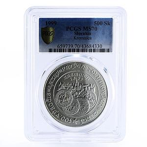 Slovakia 500 korun Kremnica First Thaller Craftsmans MS70 PCGS silver coin 1999