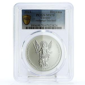 Ukraine 1 hryvnia Faith series Archangel Michael MS70 PCGS silver coin 2021