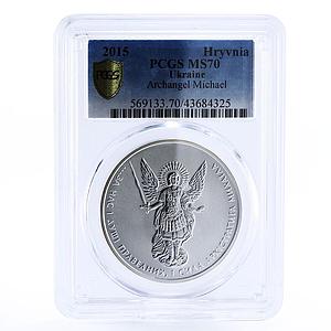 Ukraine 1 hryvnia Faith series Archangel Michael MS70 PCGS silver coin 2015