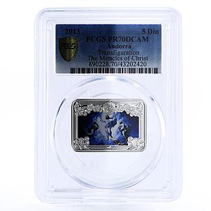Andorra 5 diners Jesus Miracles Transfiguration Art PR70 PCGS silver coin 2013
