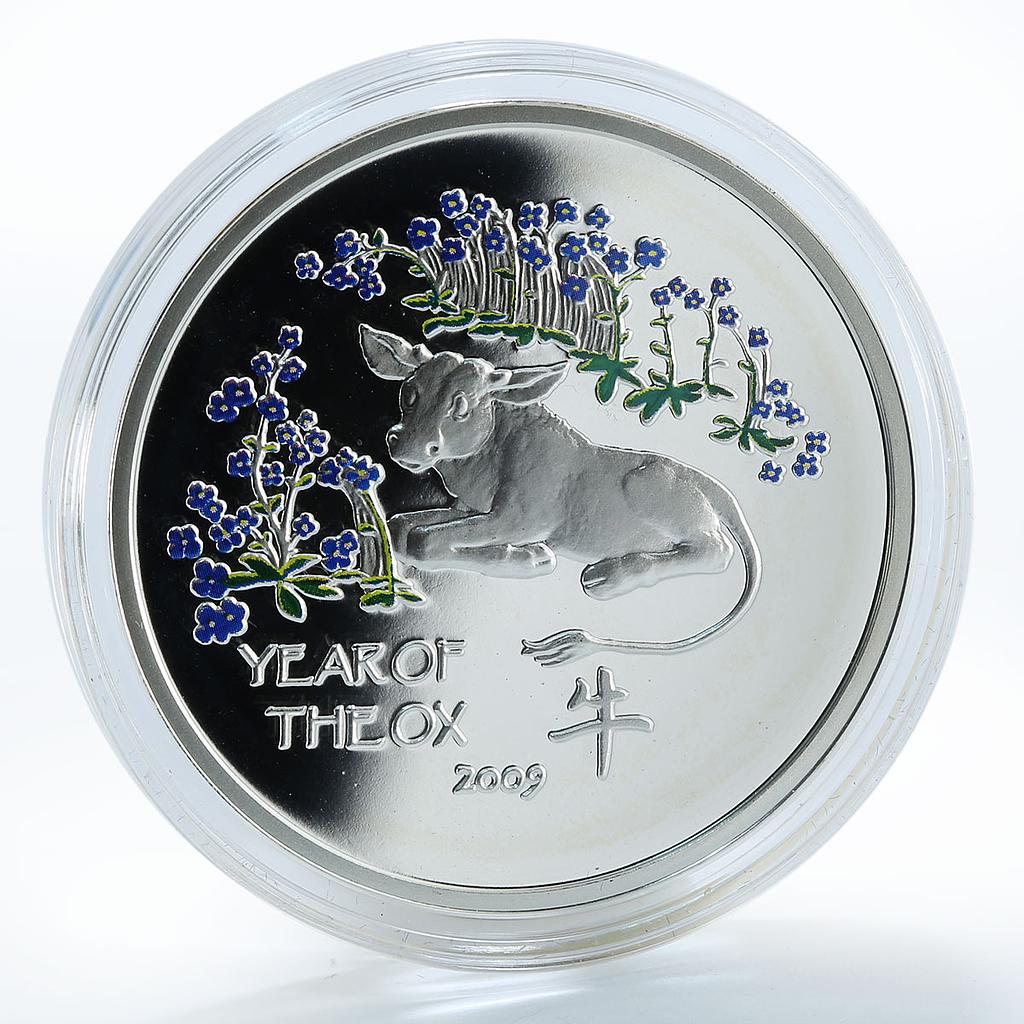 Niue 1 dollar Year of the Ox Little Ox Lunar silver proof coin 2009