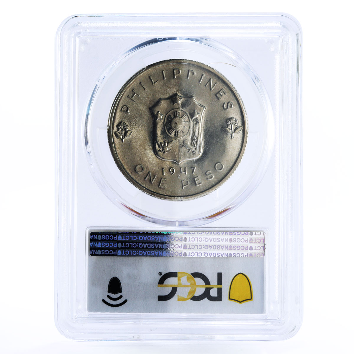 Philippines 1 peso General Douglas MacArthur MS65 PCGS silver coin 1947