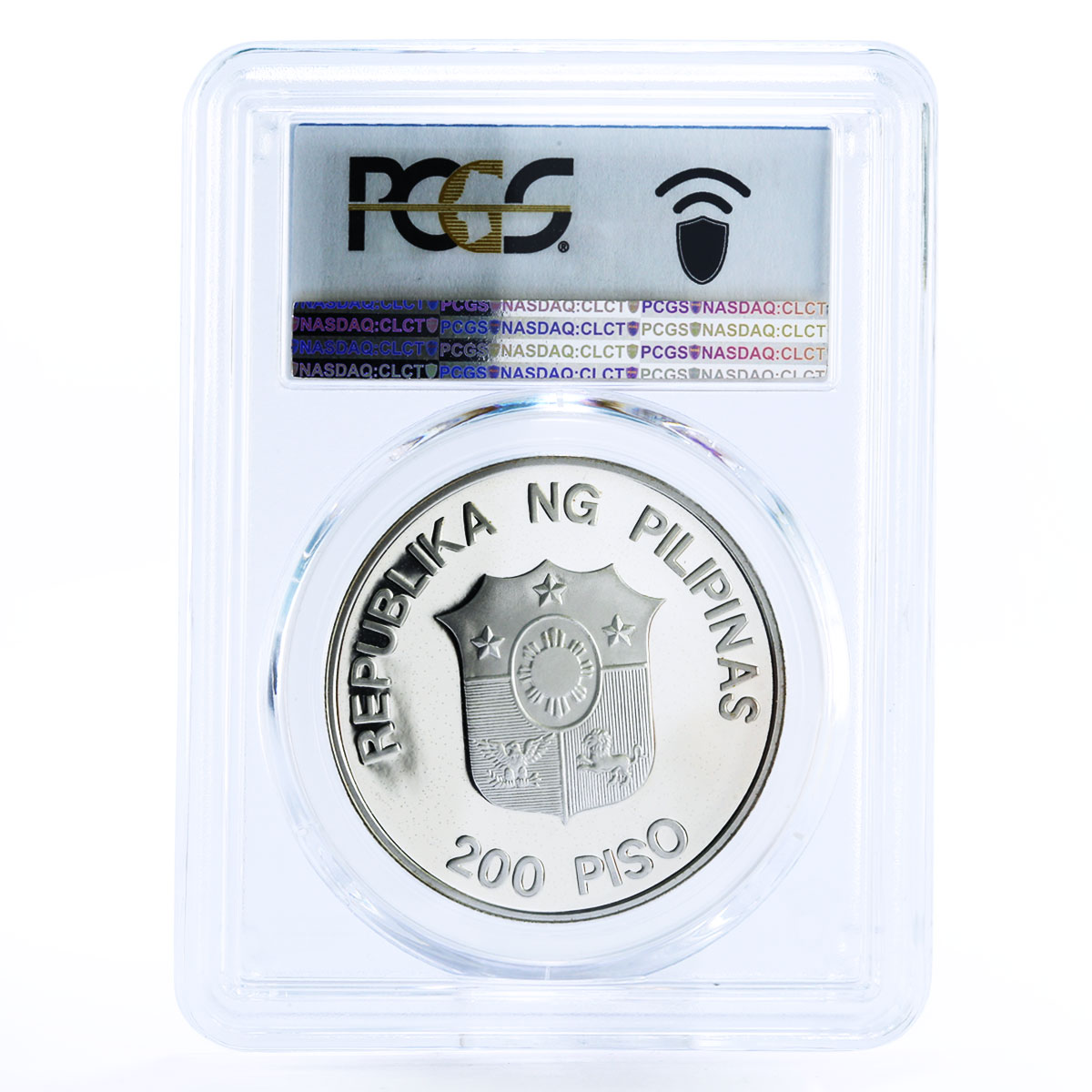 Philippines 200 piso WWF series Mindoro Buffalo Bull PR67 PCGS silver coin 1987