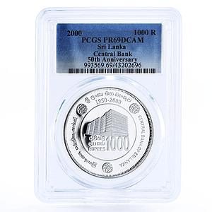 Sri Lanka 1000 rupees National Central Bank Building PR69 PCGS silver coin 2000