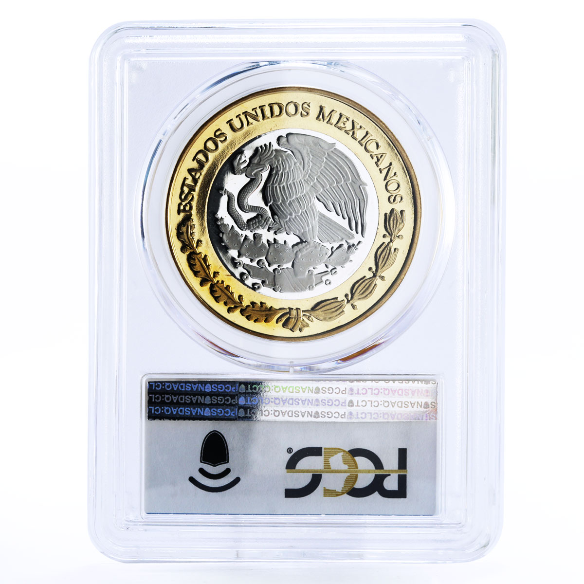 Mexico 100 pesos Numismatic Heritage SUD 8 Reales PL69 PCGS bimetal coin 2011