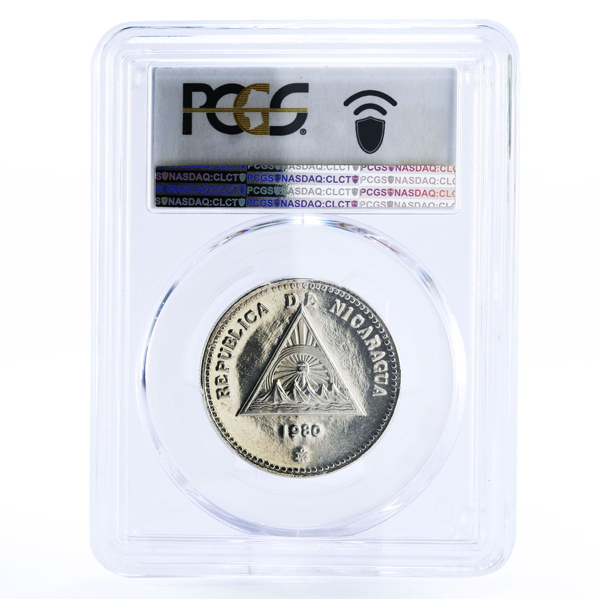 Nicaragua 500 cordobas Revolutionary Rigoberto Perez PR66 PCGS silver coin 1980