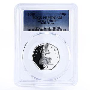 Britain 50 pence The Reissued Original Coin PR69 PCGS silver coin 2009