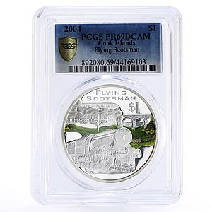 Cook Islands 1 dollar Scotsman Train Railway Railroad PR69 PCGS silver coin 2004