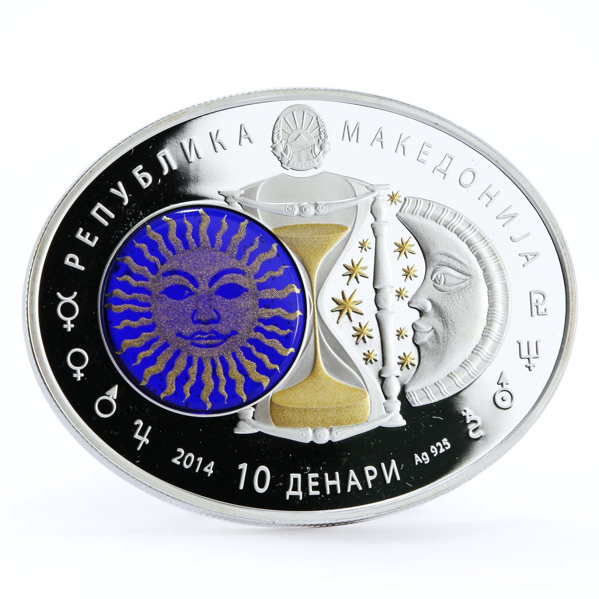 Macedonia 10 denari Zodiac Signs series Scorpio 3D silver coin 2014
