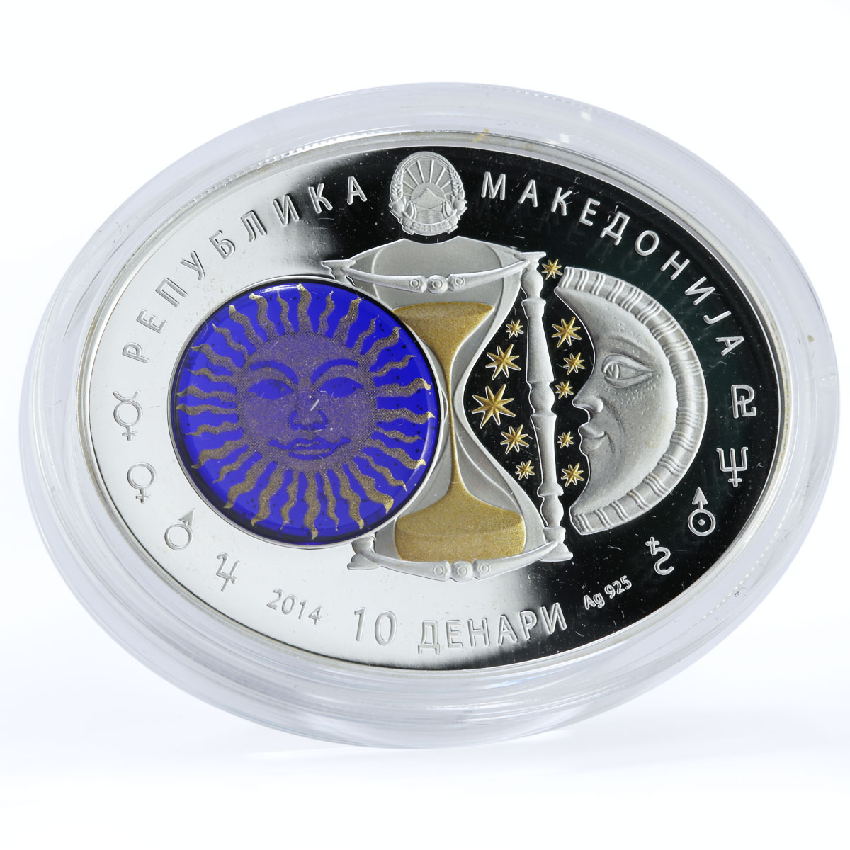 Macedonia 10 denari Zodiac Signs series Scorpio 3D silver coin 2014