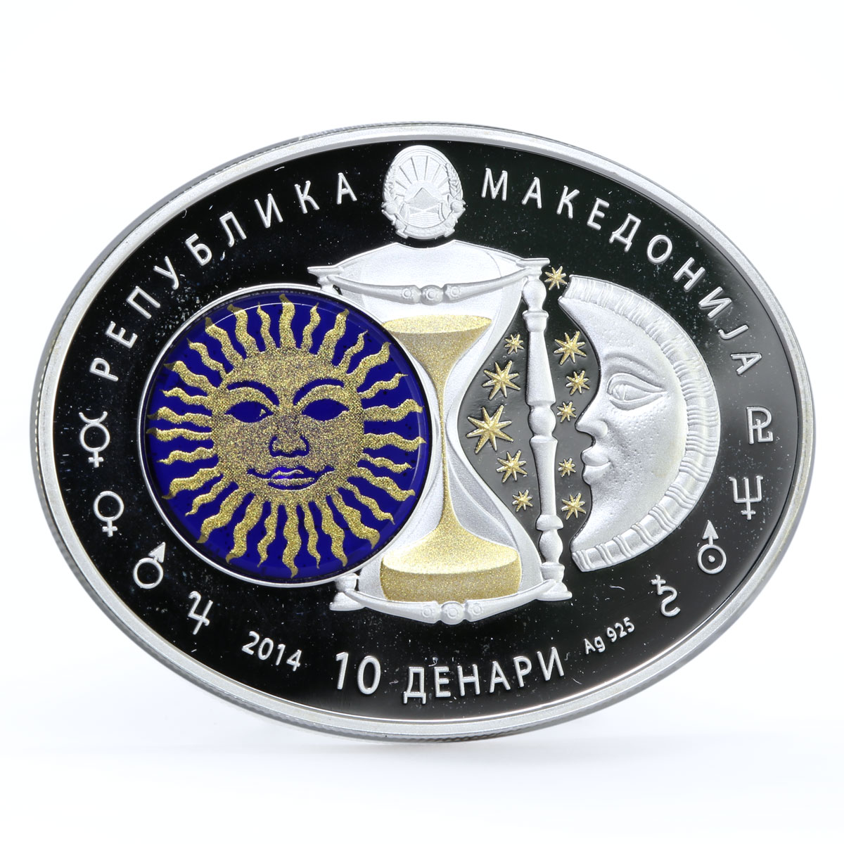 Macedonia 10 denari Zodiac Signs series Scorpio 3D silver coin 2014