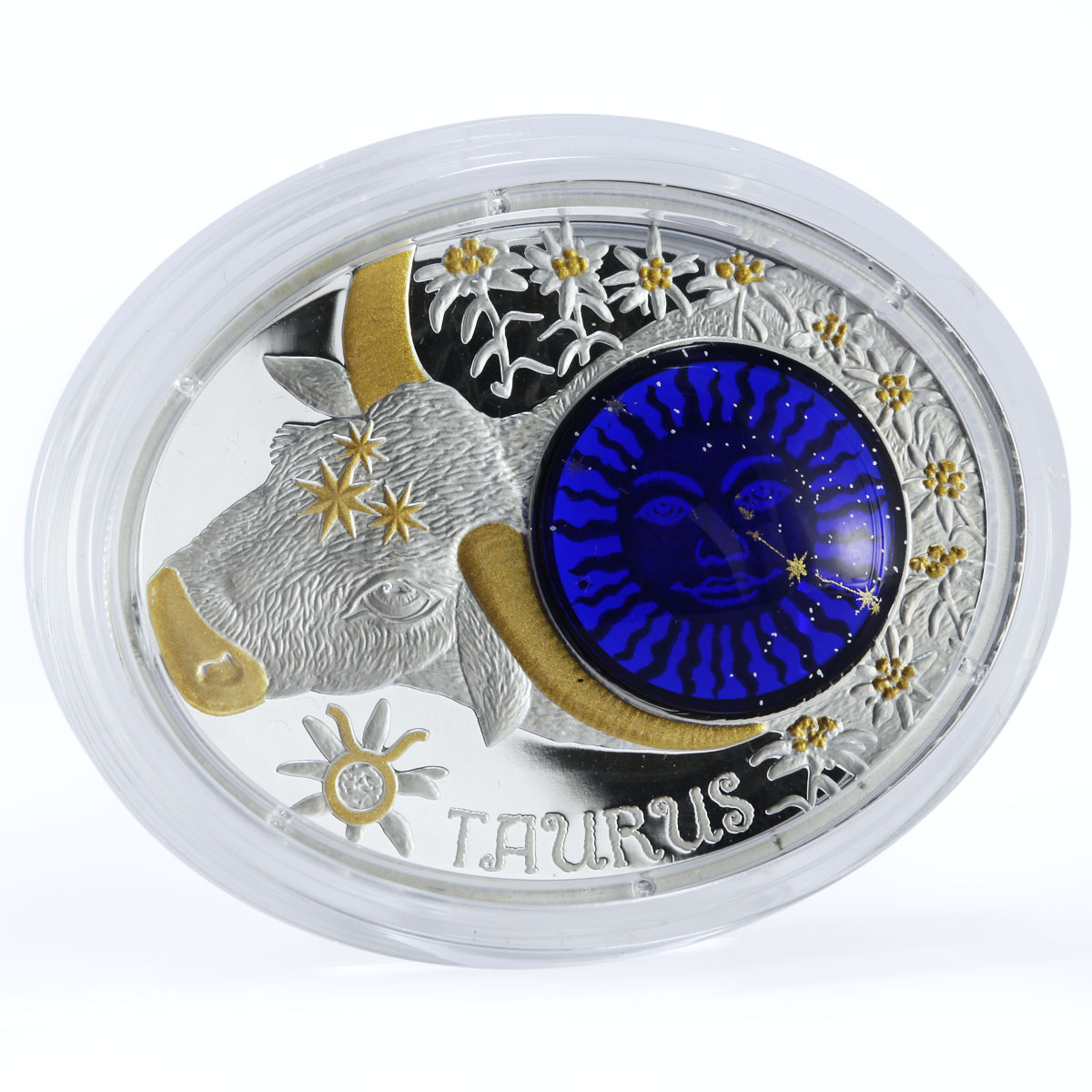 Macedonia 10 denari Zodiac Signs series Taurus 3D silver coin 2015