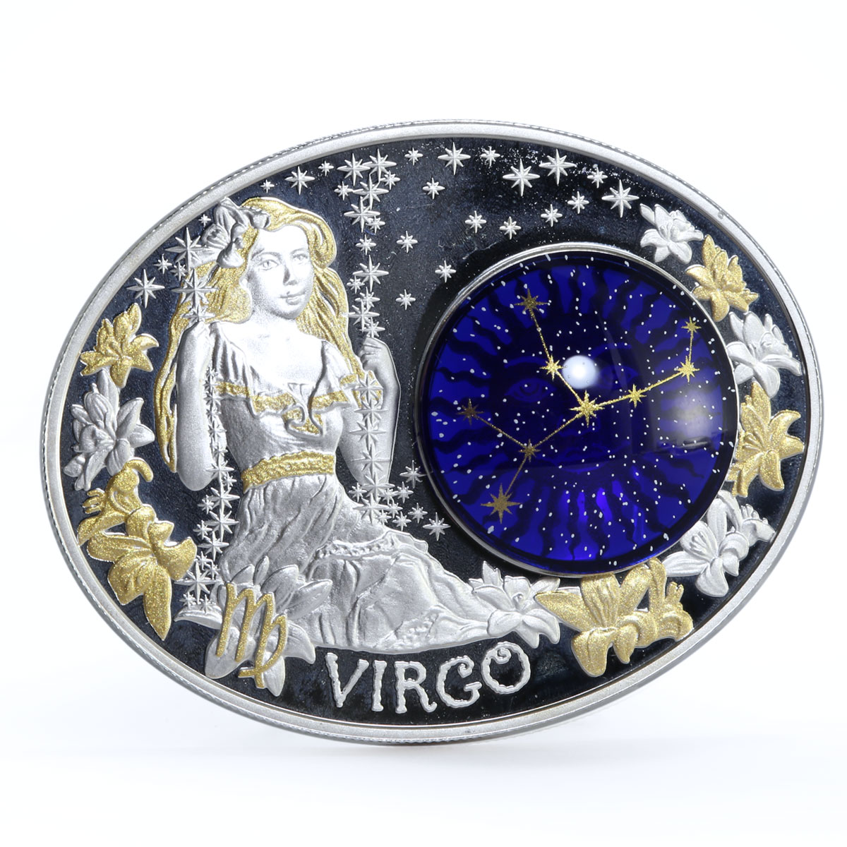 Macedonia 10 denari Zodiac Signs series Virgo 3D silver coin 2014