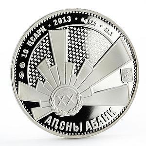 Abkhazia 10 apsars Patriotic War Heroes Series Dbar silver coin 2013