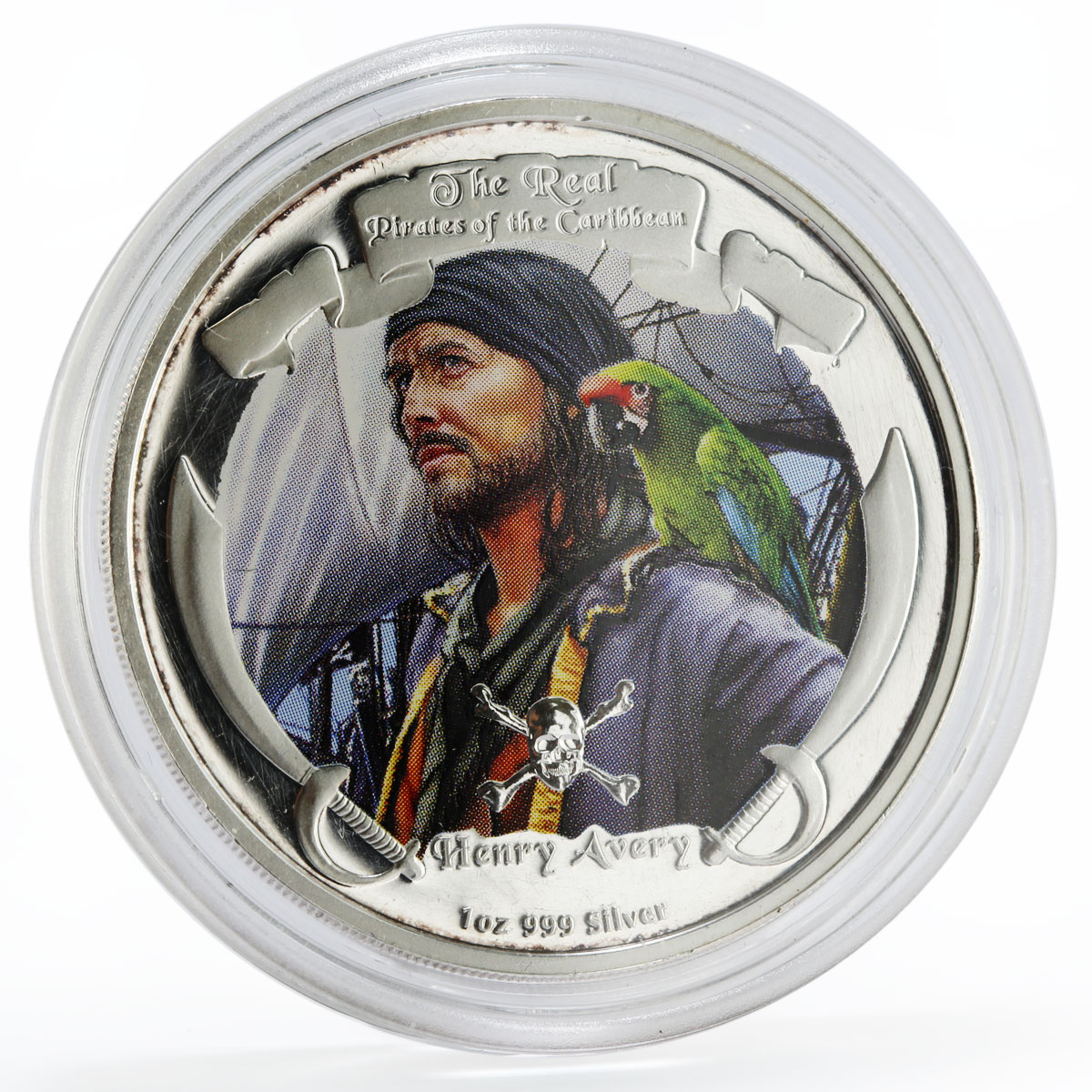 Niue 2 dollars Pirates of the Caribbean Henry Avery colored silver coin 2011