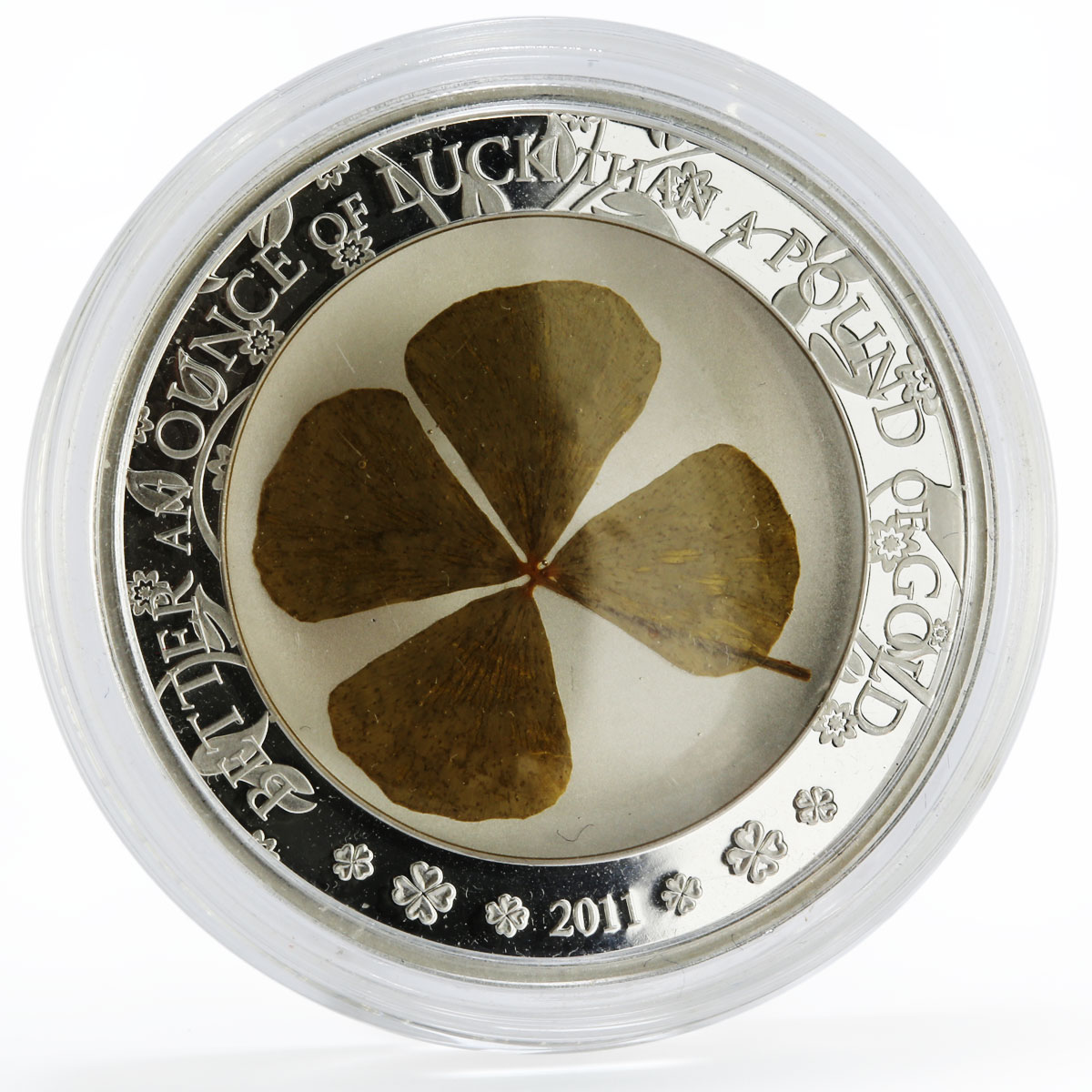 Palau 5 dollars Ounce of Luck series Four Leaf Clover proof silver coin 2011