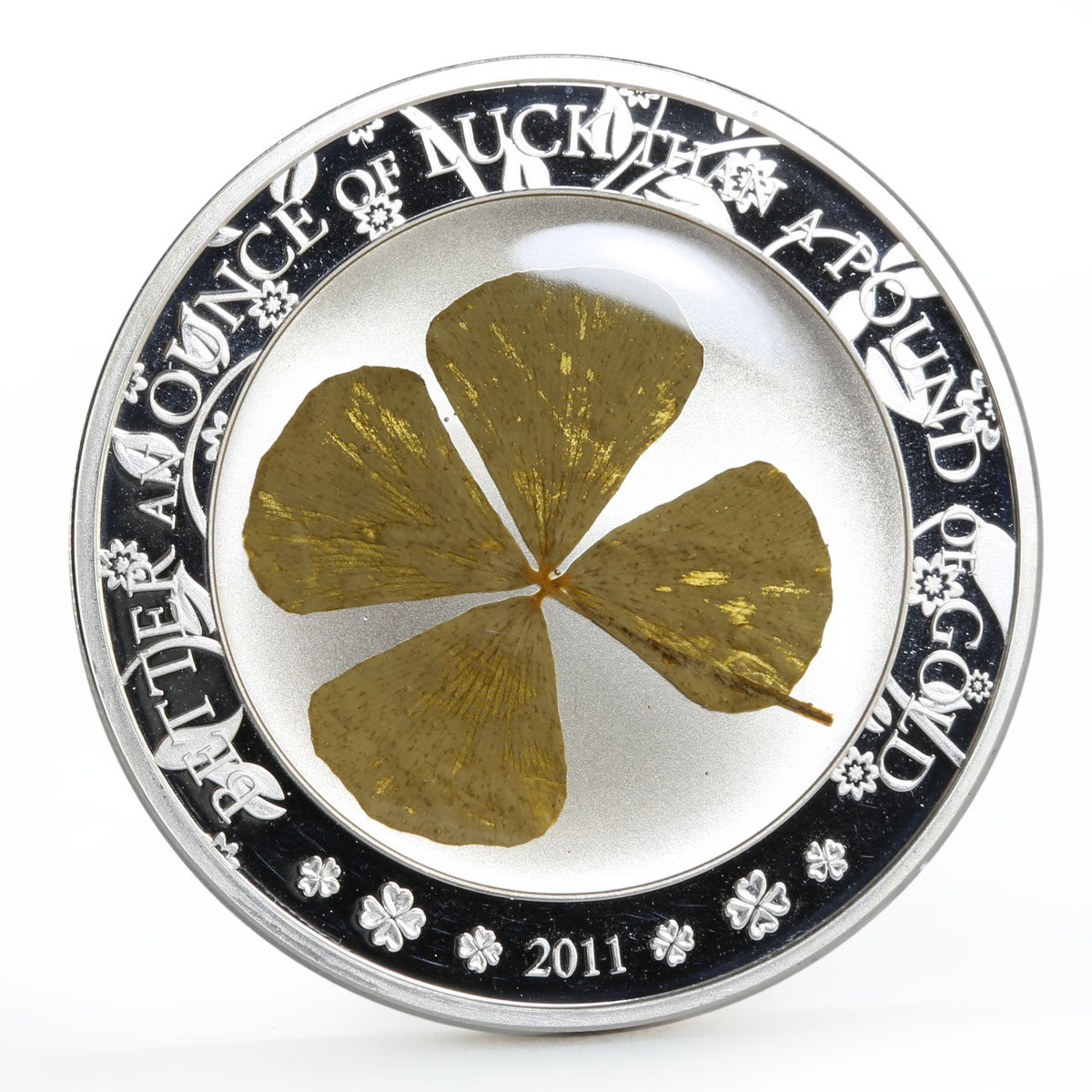 Palau 5 dollars Ounce of Luck series Four Leaf Clover proof silver coin 2011