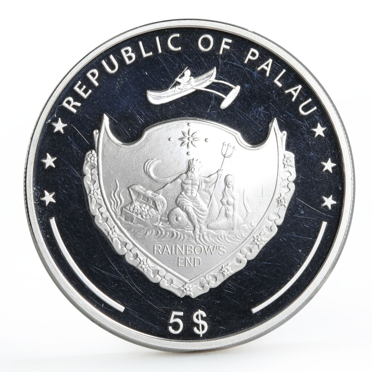 Palau 5 dollars Ounce of Luck series Four Leaf Clover proof silver coin 2011