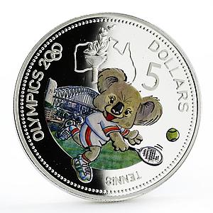 Solomon Islands 5 dollars Sydney Olympic Games Tennis colored silver coin 2000