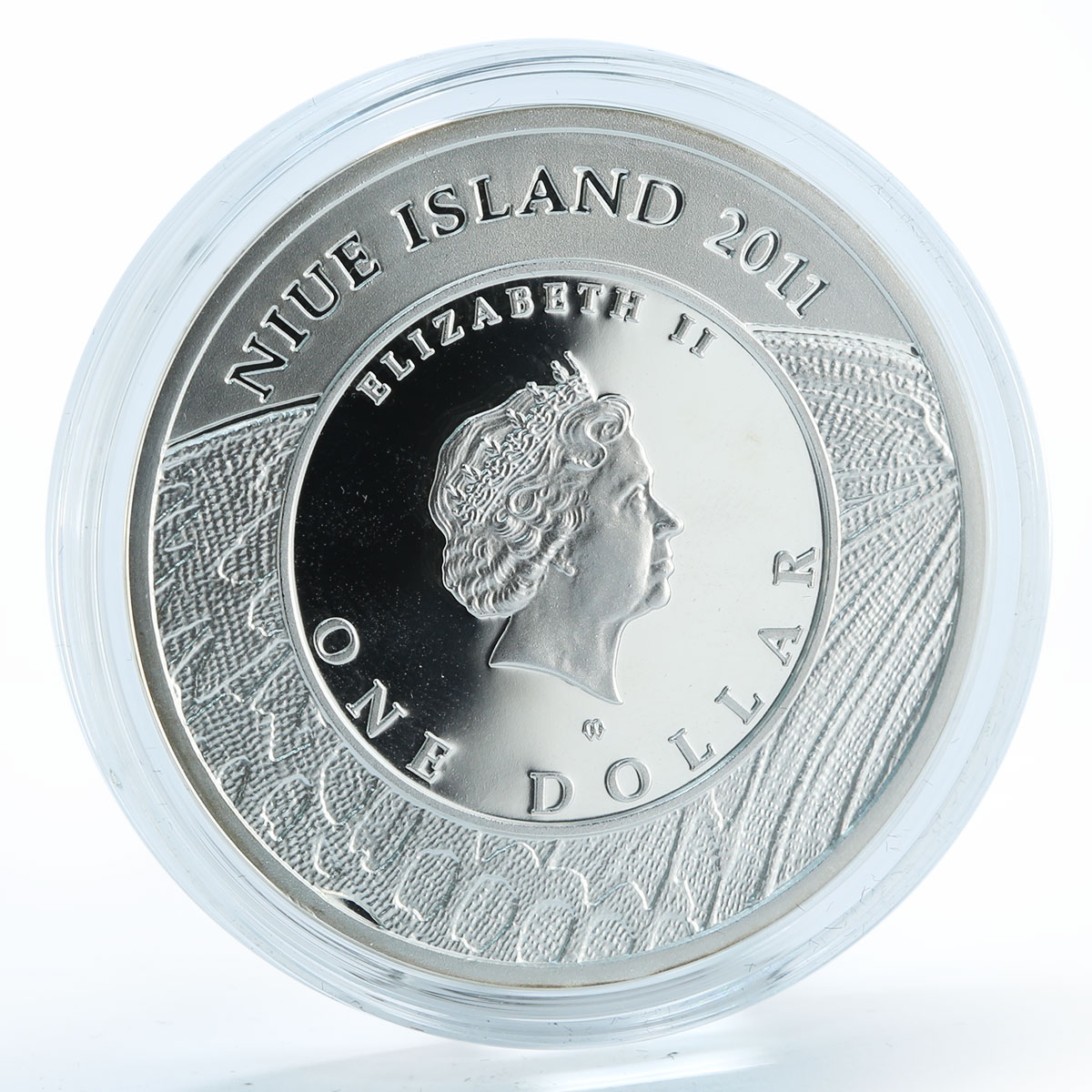 Niue 1 dollar butterflie Maculinea Arion silver color coin 2011