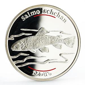 Armenia 100 dram Red Book of Armenia Fauna Sevan Trout Fish silver coin 2007