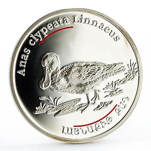 Armenia 100 dram Red Book of Armenia Fauna Northern Duck silver coin 2007