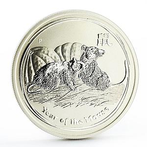 Australia 50 cents Lunar Calendar series II Year of Mouse silver coin 2008