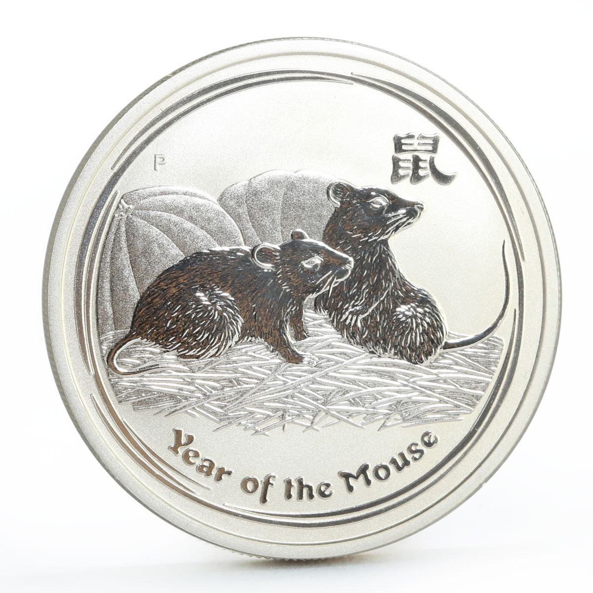 Australia 50 cents Lunar Calendar series II Year of the Mouse silver coin 2008