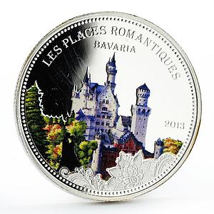 Benin 1000 francs Romantic Places Bavaria colored silver coin 2013