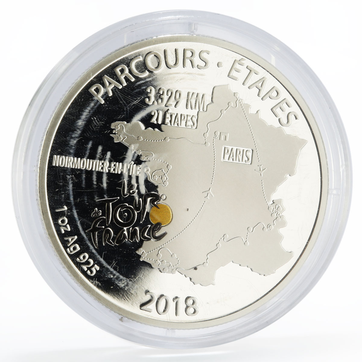 Djibouti 200 francs Tour de France Cycling Track Map coin 2018