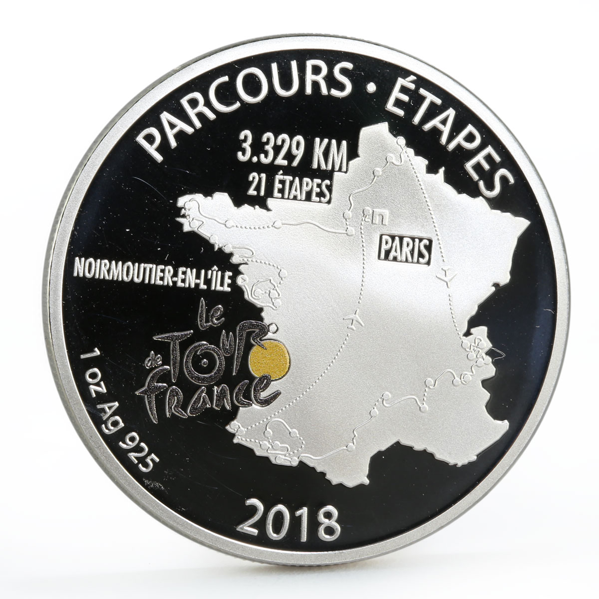 Djibouti 200 francs Tour de France Cycling Track Map coin 2018