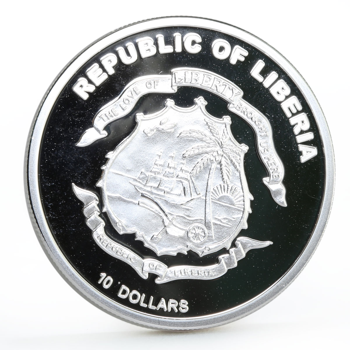 Liberia 10 dollars Seafaring The Flying Ship Cloud Clipper silver coin 2003