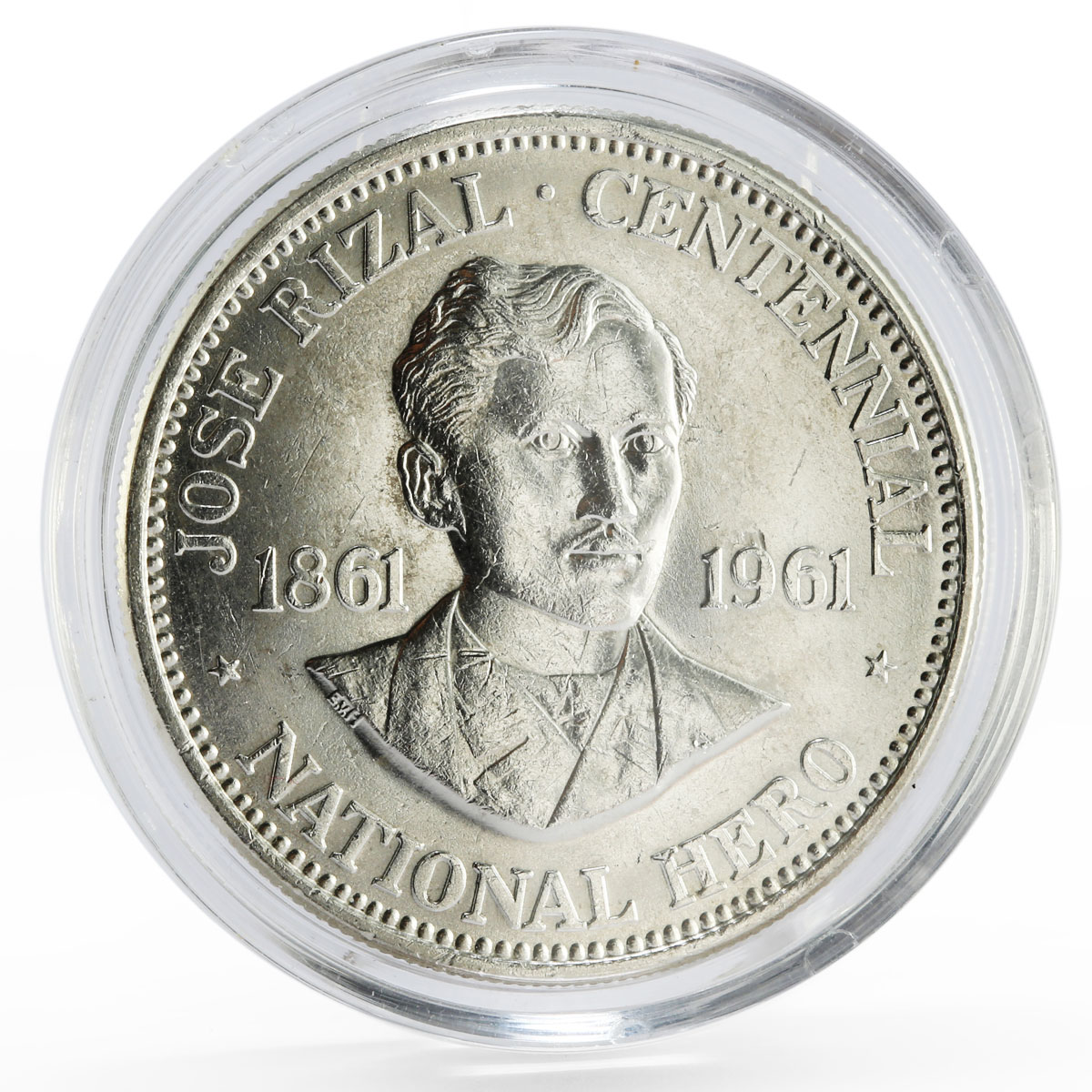 Philippines 1 peso National Hero Jose Rizal silver coin 1961