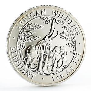 Zambia 5000 kwacha African Wildlife series Elephant silver coin 2003