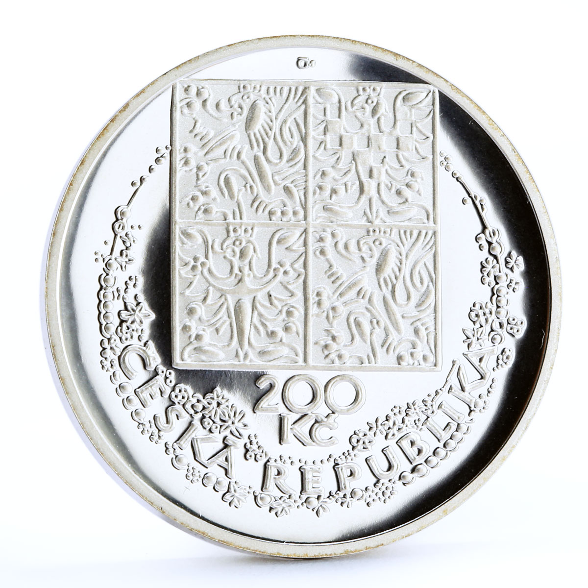 Czech Republic 200 korun Painter Karel Svolinsky Flowers Art silver coin 1996