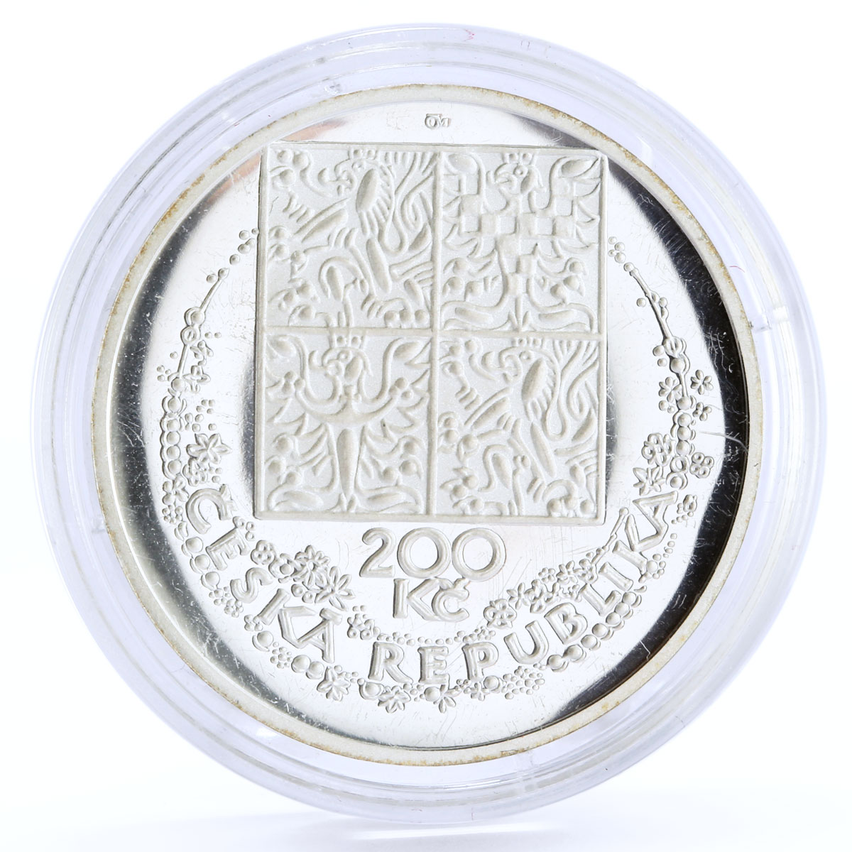 Czech Republic 200 korun Painter Karel Svolinsky Flowers Art silver coin 1996