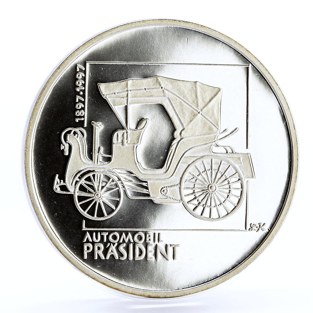 Czech Republic 200 korun Old Cars Retro Auto President proof silver coin 1997