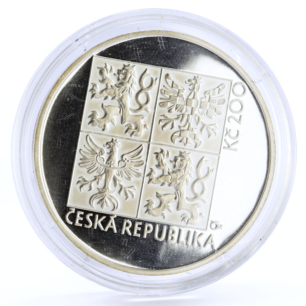Czech Republic 200 korun Old Cars Retro Auto President proof silver coin 1997