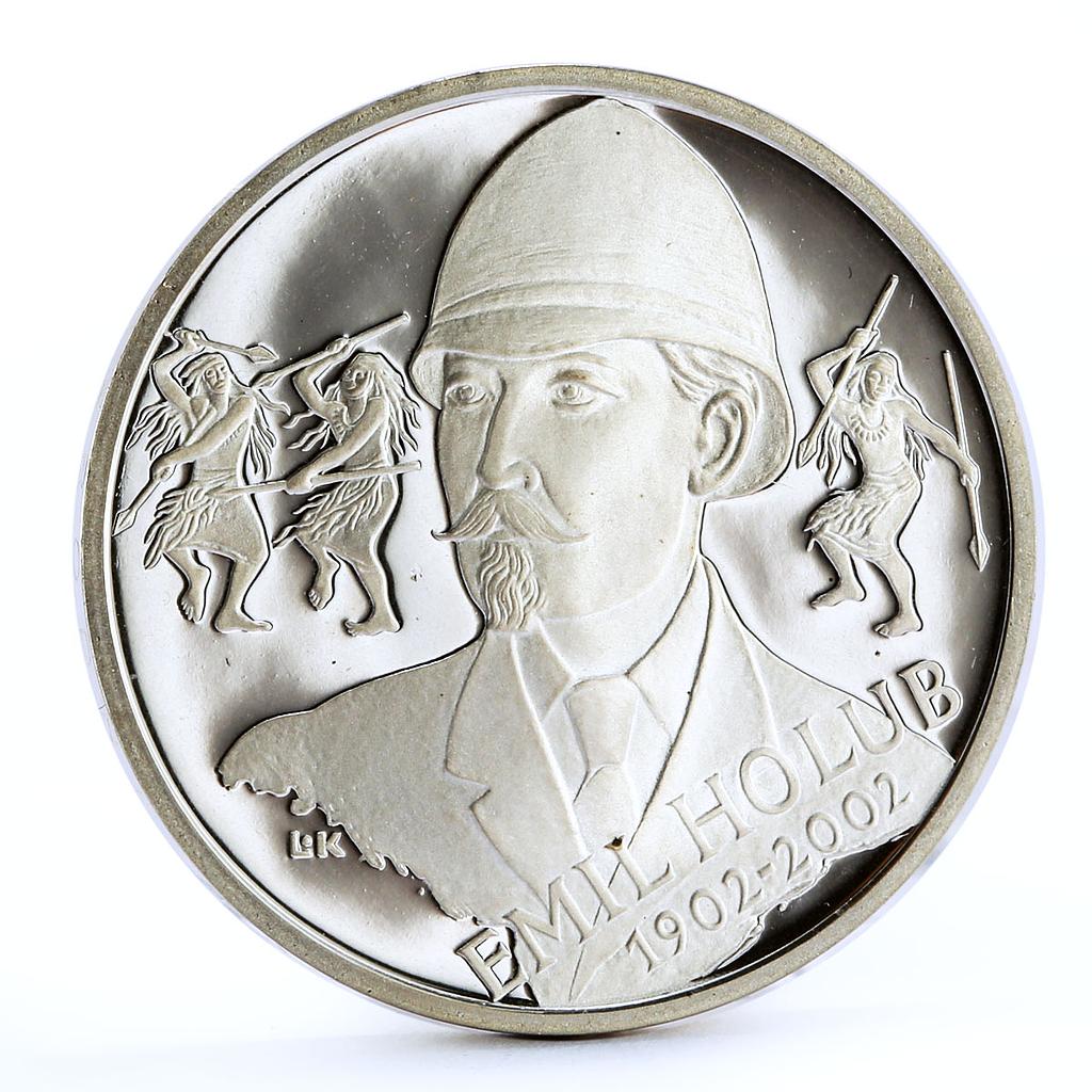 Czech Republic 200 korun Doctor and Expeditor Emil Holub proof silver coin 2002