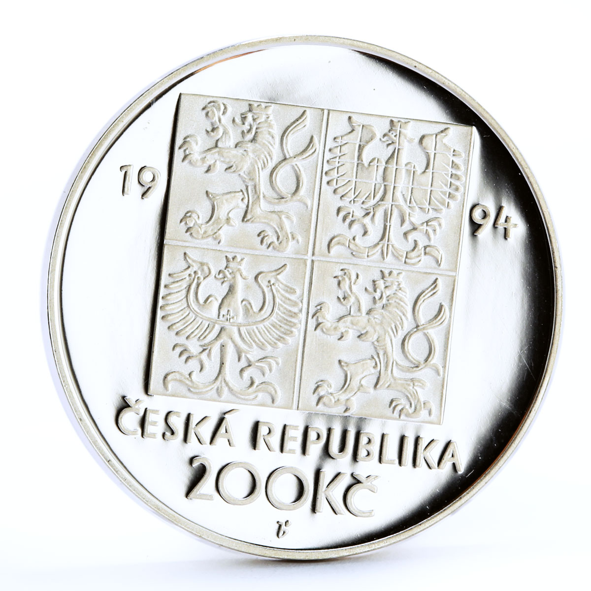 Czech Republic 200 korun Endangered Wildlife The Vitruvian Man silver coin 1994