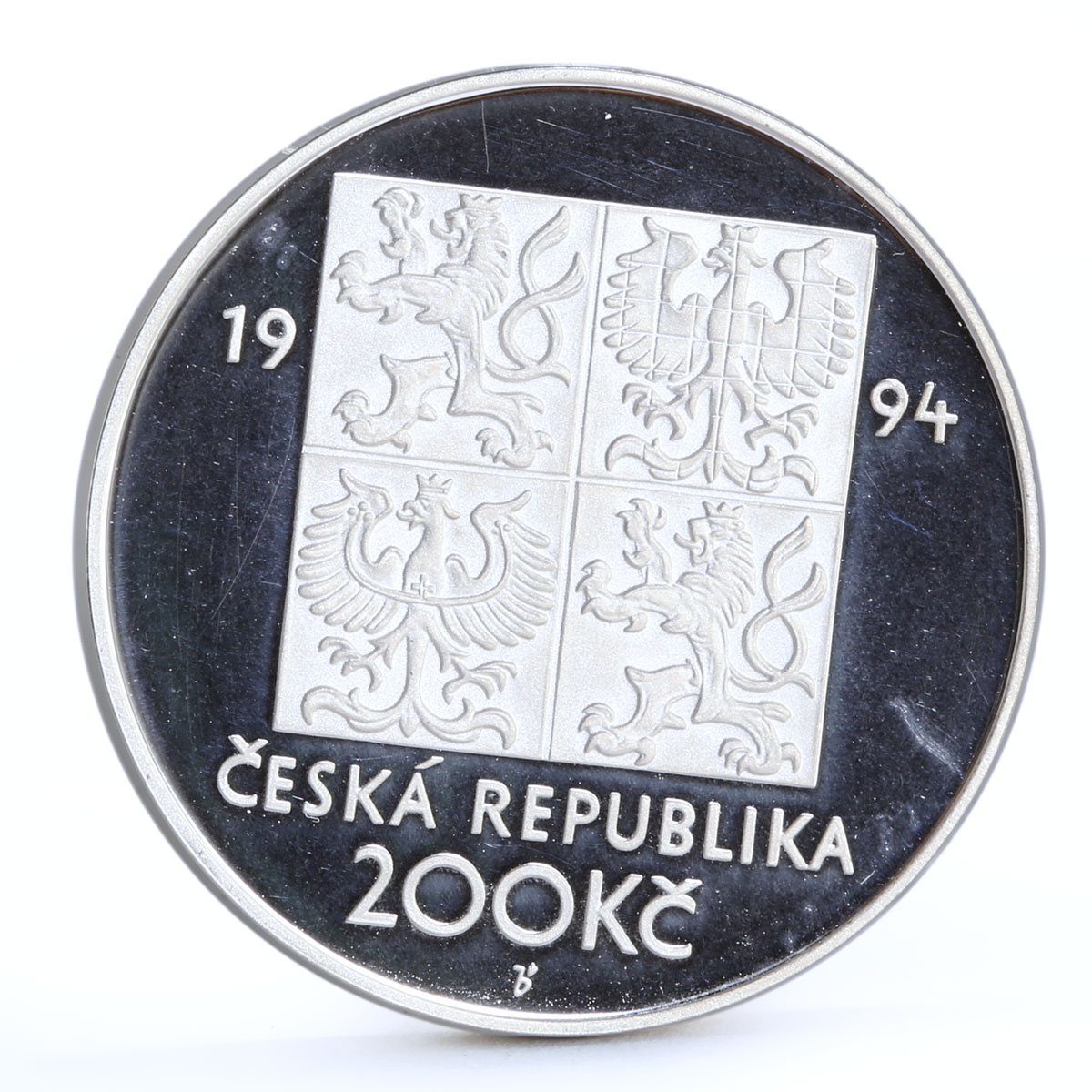 Czech Republic 200 korun Endangered Wildlife The Vitruvian Man silver coin 1994