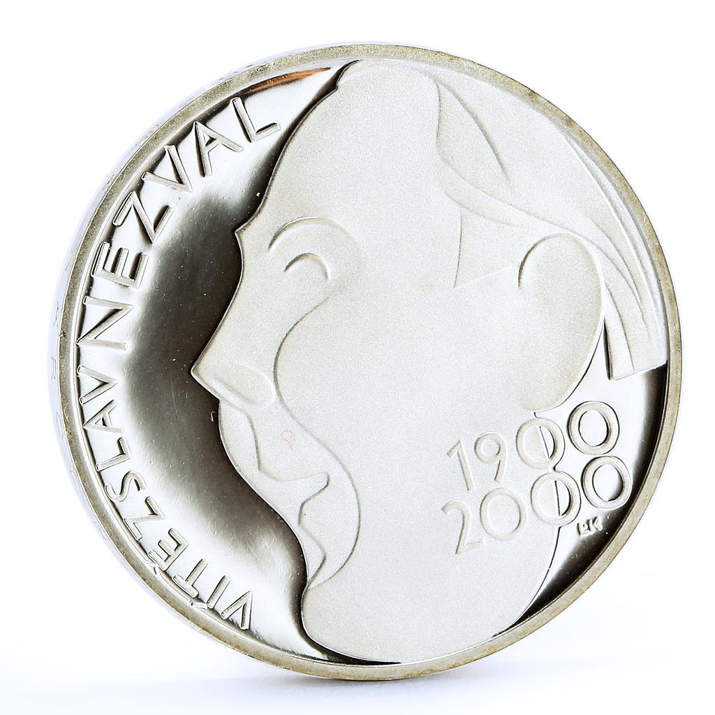 Czech Republic 200 korun Poet Vitezslav Nezval Literature proof silver coin 2000